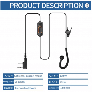 Alternative view of KlingonComms - Reinforced single wire mic